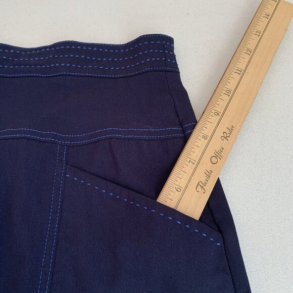 J. McLaughlin Mayer skirt Womens 8 Navy Pockets Back Zip Preppy Quiet Luxury - Picture 4 of 9